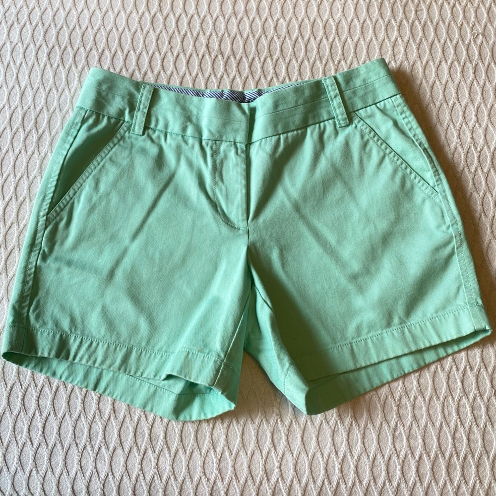 J Crew 4” Mint Chino Shorts Sz 0